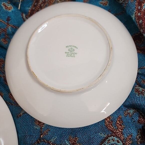 Lot Of 2 Meito China Japan Handpainted Plates Calm Pastoral Scenes Vtg 8in & 6.5 - Picture 7 of 7